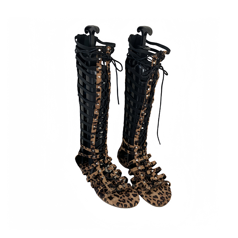 Bohemian Roman Long Boots Sandals Women Summer Cross Strap Open Toe Beach Shoes Lace Up Boot Sandals 2024 - Image 5