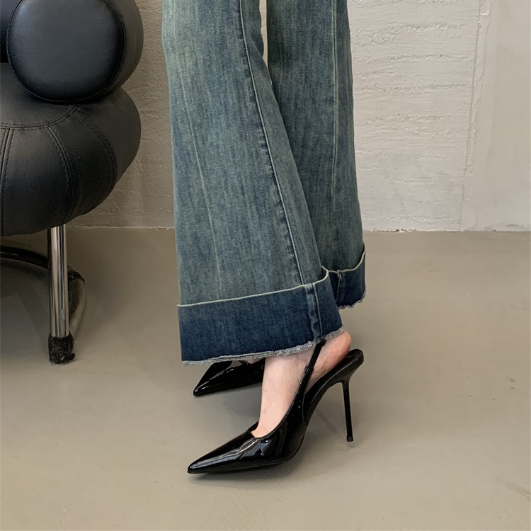 Mitin New Style High Heel Closed Toe Sandals for Women French Pointed Backless Thin Heel Simple Elegant High Heel Shoes - Image 4