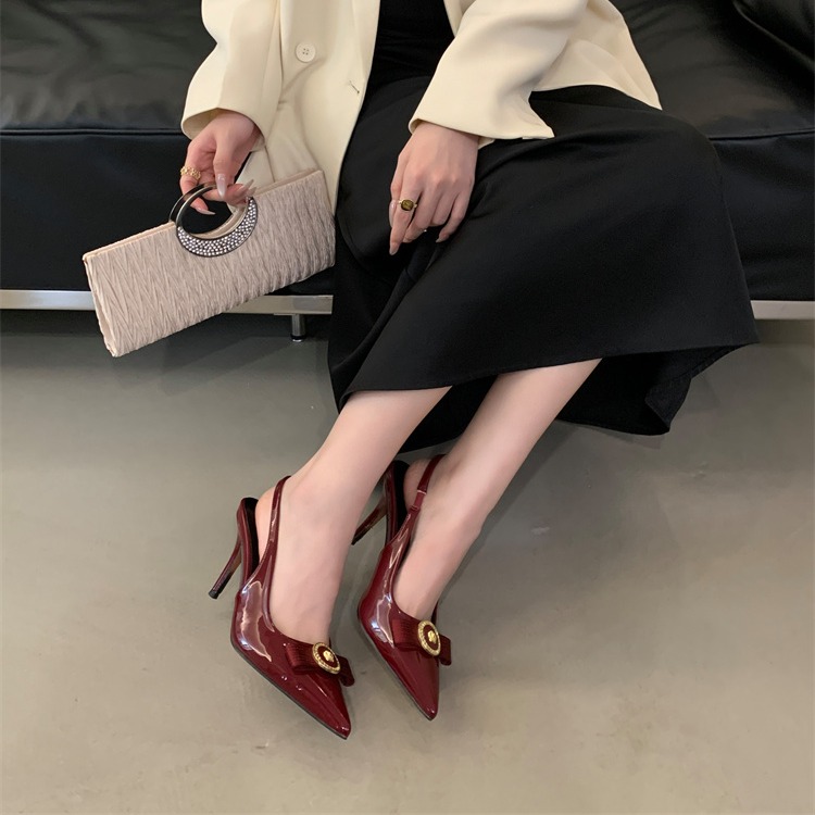 Miting French Pointed Toe High Heel Shoes Women 2024 Autumn Winter New Style Gentle Evening Breeze One Step Shallow Mouth Single Shoes - Image 4