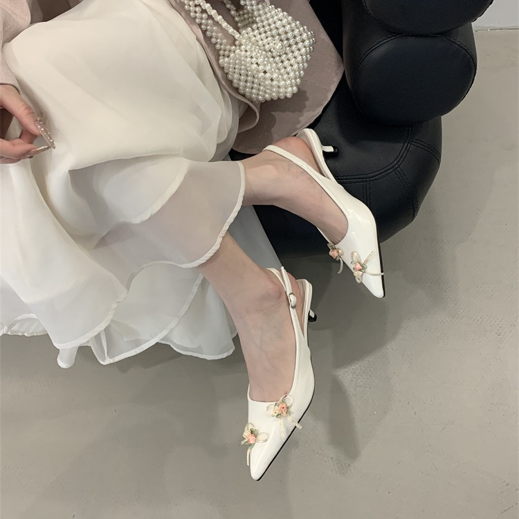 Mitin Bowknot Elegant Evening Shoes 2025 Fashion Fairy Style Pointed Toe French Flat Closed Toe Sandals - Image 3