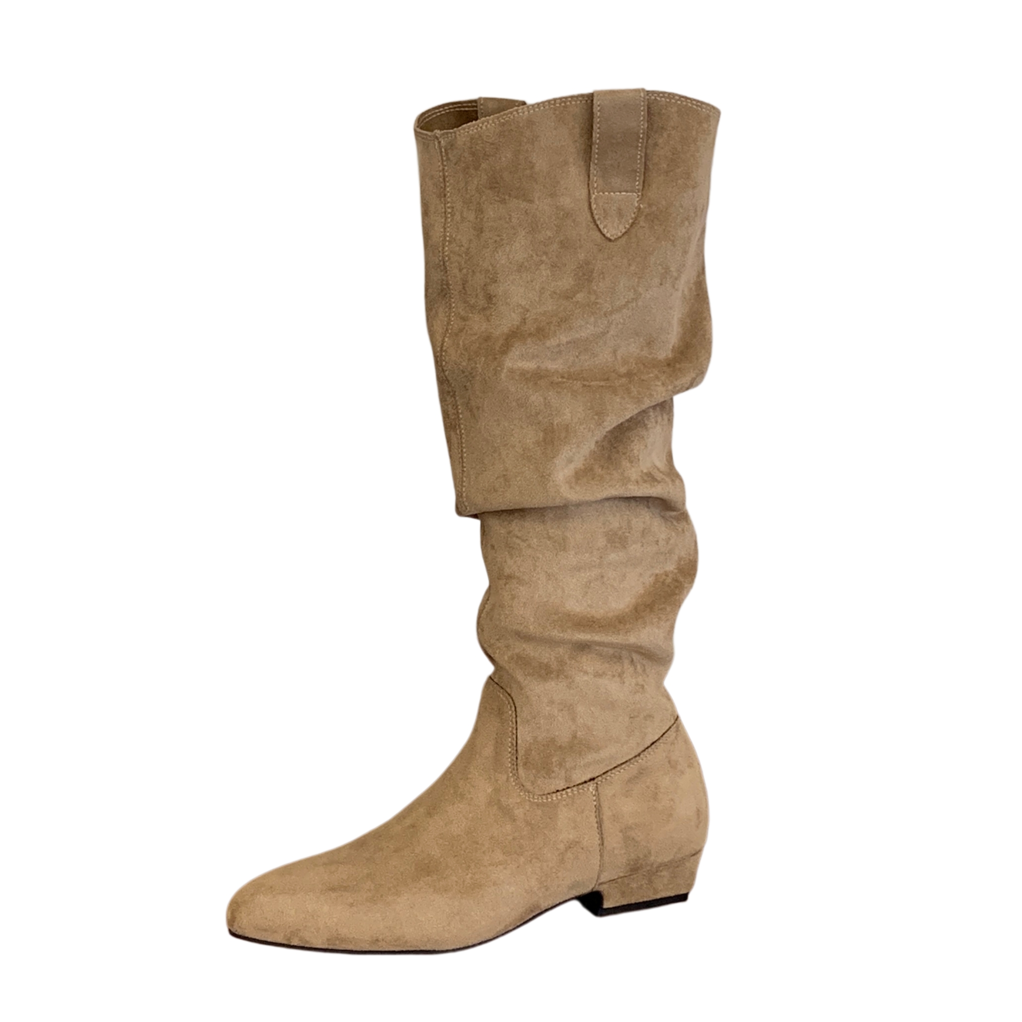 2026 Autumn Winter Suede Pointed Toe Wedge Pull-On Tall Boots for Petite Women Over Knee Stacked Boots Commute Dress - Image 5