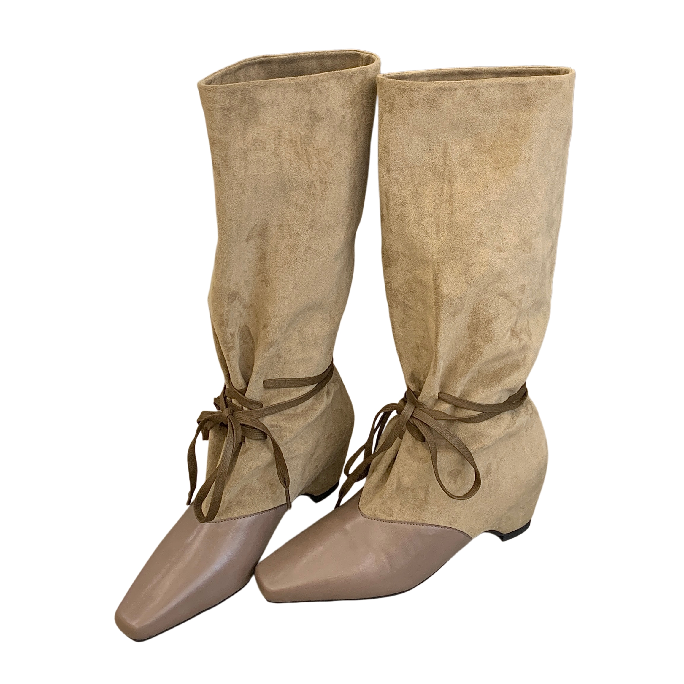 Retro Color Block Boots Women 2026 New Pointed Toe Wrinkled Stack Boots Western Cowboy Boots Slim Riding Boots - Style 5cdc27 - Image 5