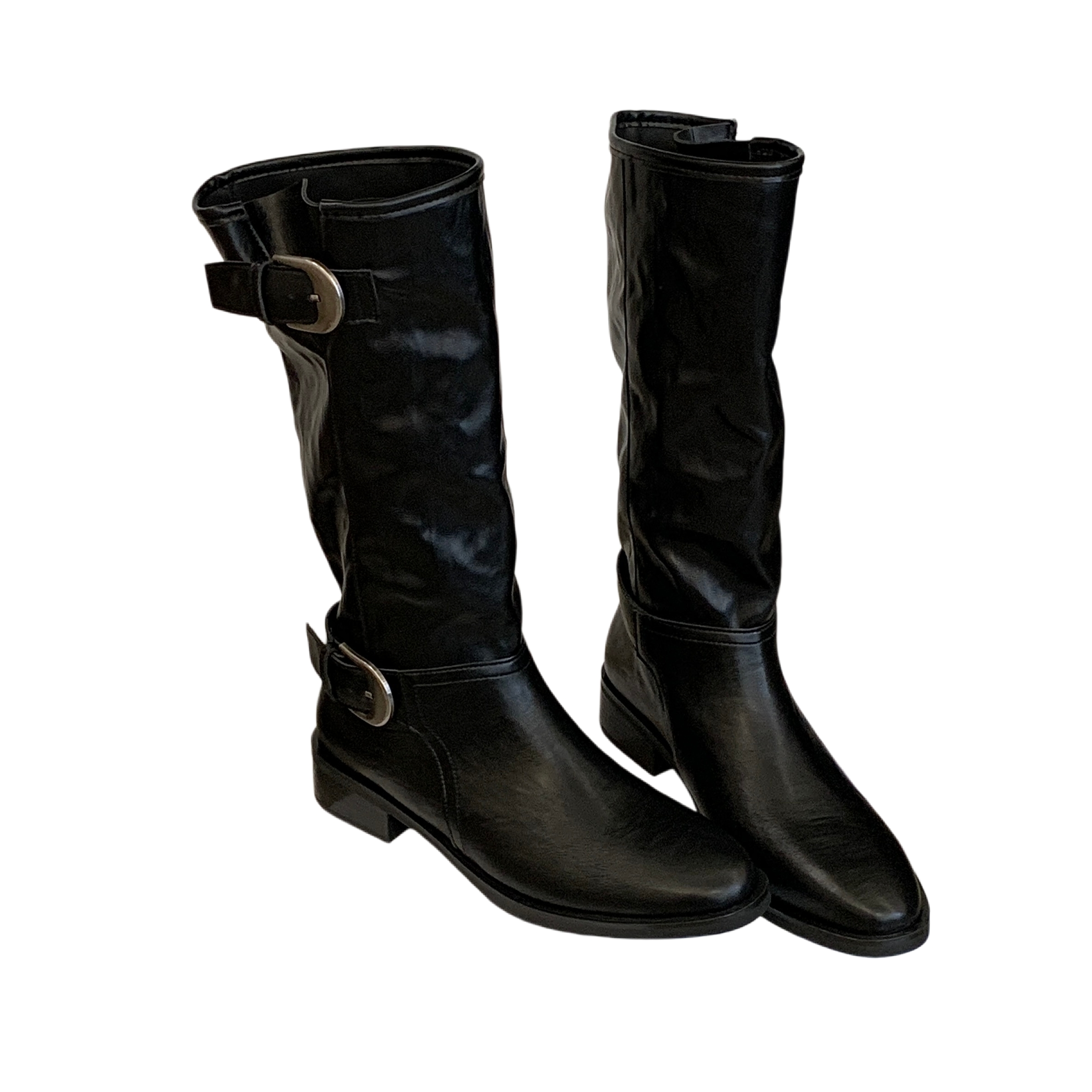 2026 Ma Sichun Same Style Mid-Calf Stacked Boots New Inner Height Increase Long Boots Martin Boots Genuine Leather Tall Riding Boots Women - Image 5